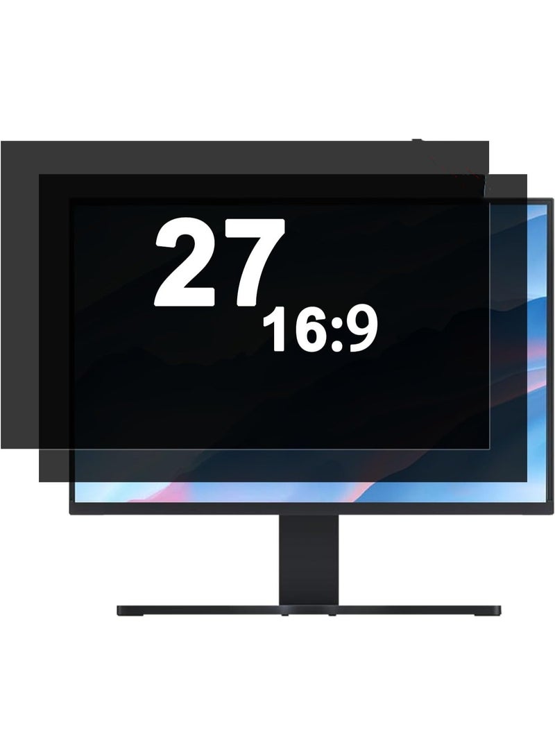 شاشة خصوصية لجهاز الكمبيوتر بحجم 27 بوصة، فلتر خصوصية لشاشات العرض العريضة 16:9، فلتر مضاد للتوهج، غطاء حماية من الضوء الأزرق - Image 1